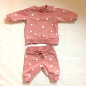 H&M Pink Polka Dot Kids Matching Set